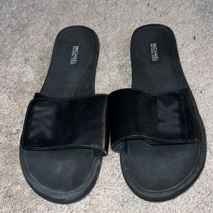 MICHAEL Michael Kors Womens Slide Sandals in Black size 9
